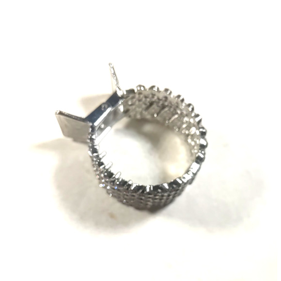 Claw Clip Pony Tail Holder Sparkle Rhinestone Silver Tone Metal - Picture 3 of 4